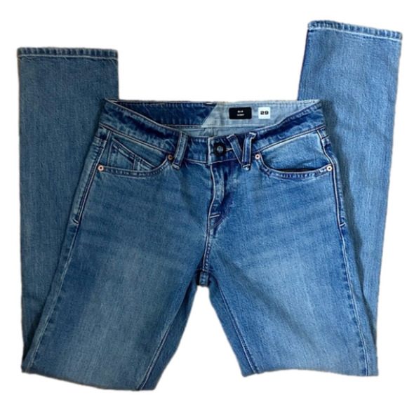 VOLCOM Mens Small skinnyJeans 2x4 in medium wash skinny demim jeans - Picture 1 of 7